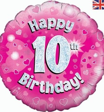 18" 10th Birthday Pink Foil Balloon