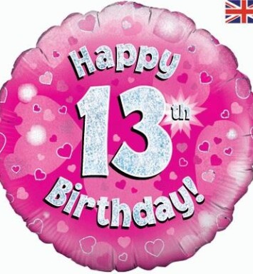 18" 13th Birthday Pink Foil Balloon