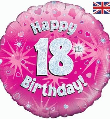 18" 18th Birthday Pink Foil Balloon