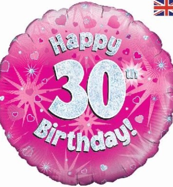 18" 30th Birthday Pink Foil Balloon