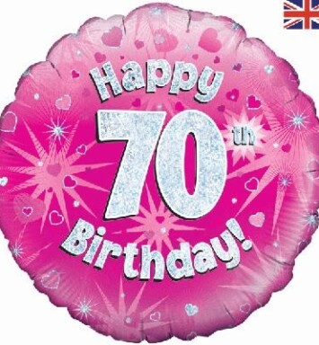 18" 70th Birthday Pink Foil Balloon