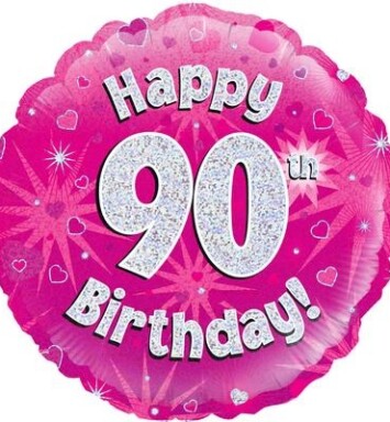 18" 90th Birthday Pink Foil Balloon