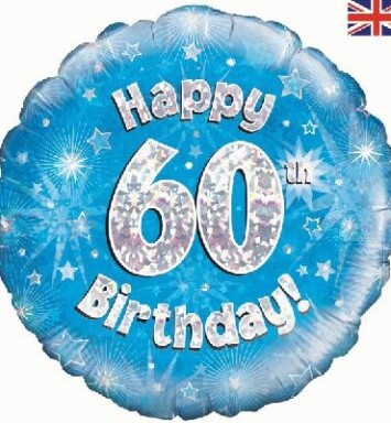 18" 60th Birthday Blue Foil Balloon
