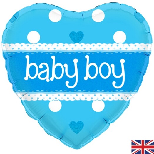 18" Baby Boy Heart Foil Balloon