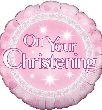 18" On Your Christening, Girl Foil Balloon