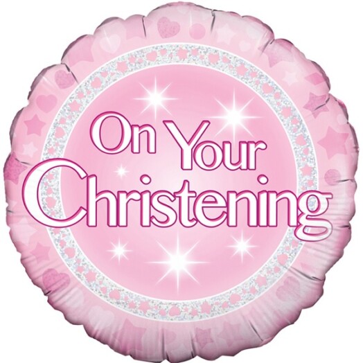 18" On Your Christening, Girl Foil Balloon