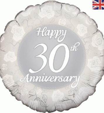18" Happy 30th Anniversary Foil Balloon