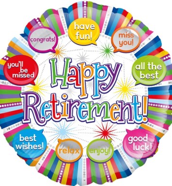 18" Retirement Speech Bubbles Foil Balloon