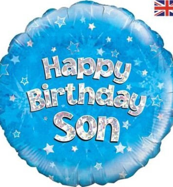 18" Happy Birthday Son Blue Foil Balloon