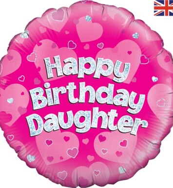 18" Happy Birthday Daughter Pink Foil Balloon