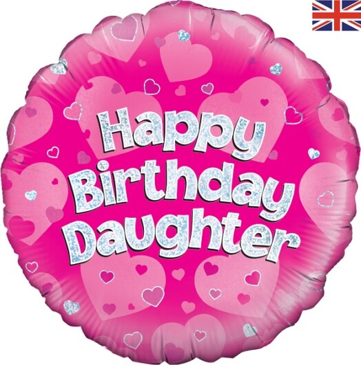 18" Happy Birthday Daughter Pink Foil Balloon