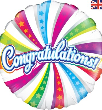 18 Inch Congratulations Swirl Foil Balloon