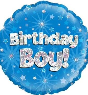 18" Birthday Boy Blue Foil Balloon