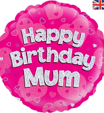 18" Happy Birthday Mum Pink Foil Balloon