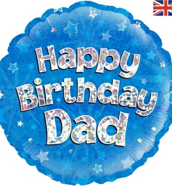 18" Happy Birthday Dad Blue Foil Balloon