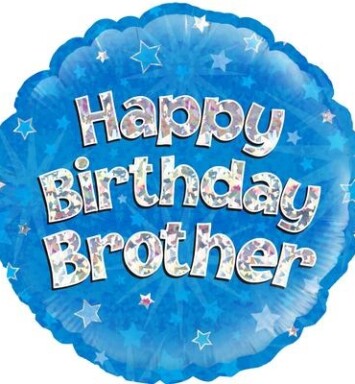 18" Happy Birthday Brother Blue Foil Balloon