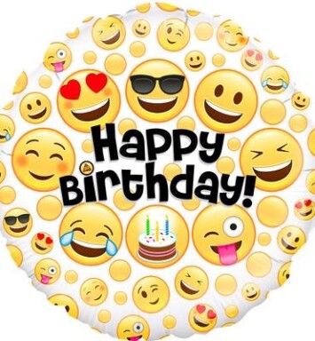 18" Emoji Birthday Foil Balloon