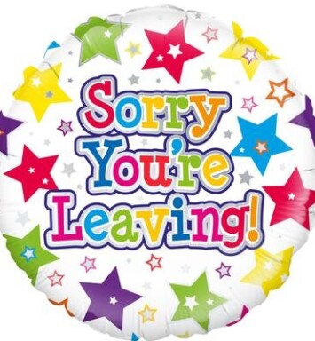 18" Sorry You're Leaving Stars Foil Balloon