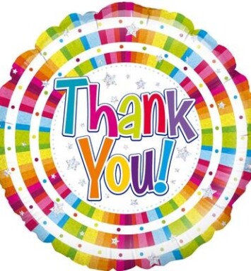 18 Inch Bright Thank You Foil Balloon