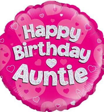 18" Happy Birthday Auntie Pink Foil Balloon