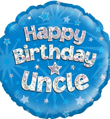 18" Happy Birthday Uncle Blue Foil Balloon