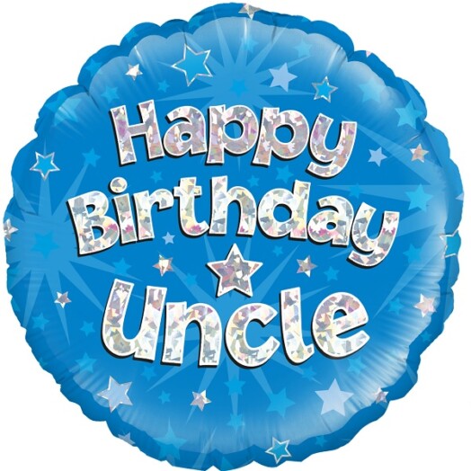 18" Happy Birthday Uncle Blue Foil Balloon