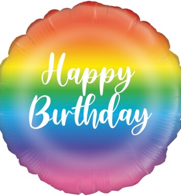 18 Inch Rainbow Script Birthday Foil Balloon