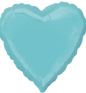 Unpackaged 18" Heart Foil Balloon - Robin's Egg Blue