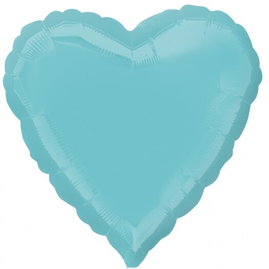 Unpackaged 18" Heart Foil Balloon - Robin's Egg Blue