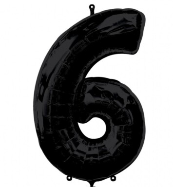 Large Black Number 6 Foil Balloon*ONE WEEK SPECIAL*