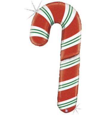 Candy Cane Holographic Special Delivery Super Shape Foil Balloon