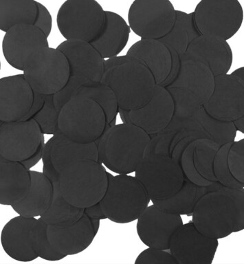 100g Black Round Tissue Paper Confetti - 15mm