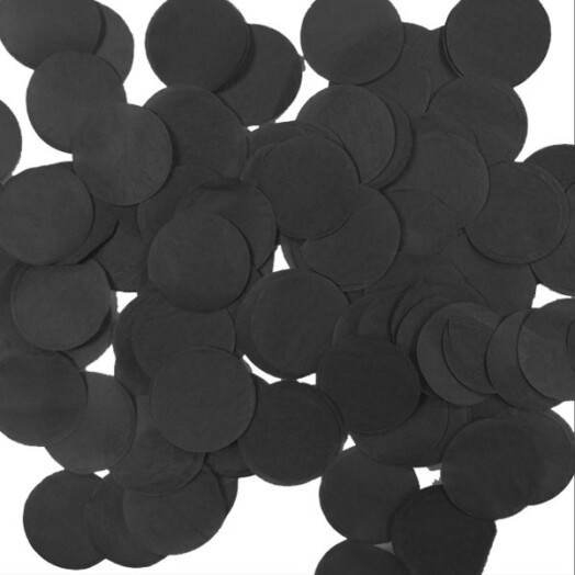 100g Black Round Tissue Paper Confetti - 15mm