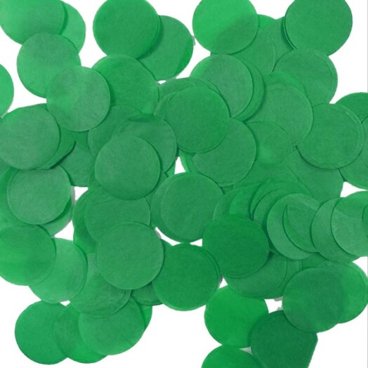 100g Green Round Tissue Paper Confetti - 25mm