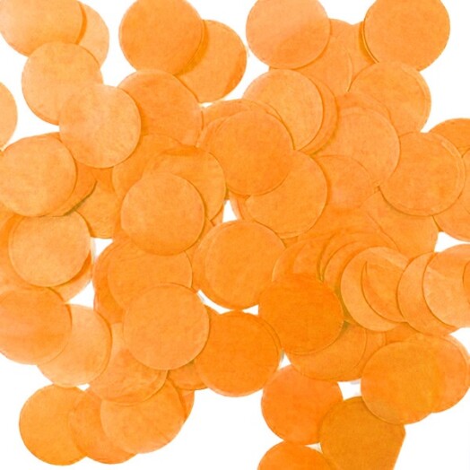 100g Orange Round Tissue Paper Confetti - 25mm