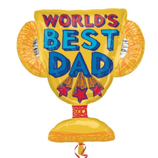 World Best Dad Trophy Supershape Foil Balloon