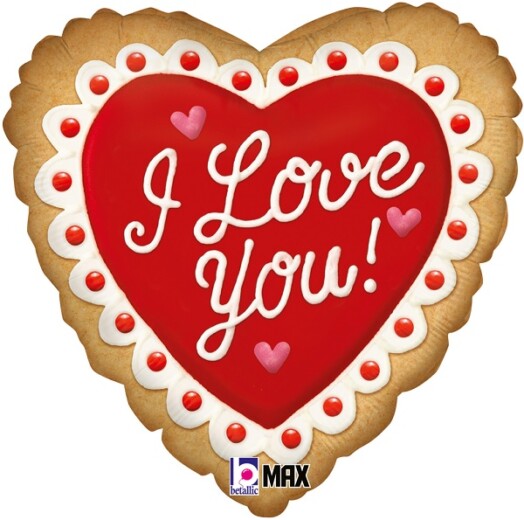 18 Inch I Love You Cookie Foil Balloon