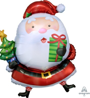 Santa with Tree Super Shape Foil Balloon