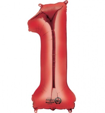 Large Red Number 1 Foil Balloon