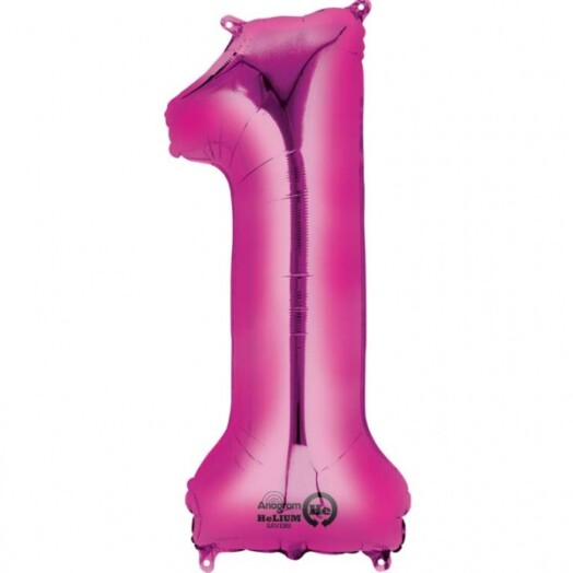 Large Pink Number 1 Foil Balloon