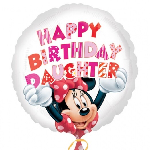 17" Disney Minnie Mouse Happy Birthday Daughter Foil Balloon