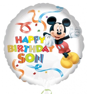 17" Disney Mickey Mouse Happy Birthday Son Foil Balloon