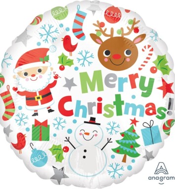 17 Inch Merry Christmas Icons Foil Balloon