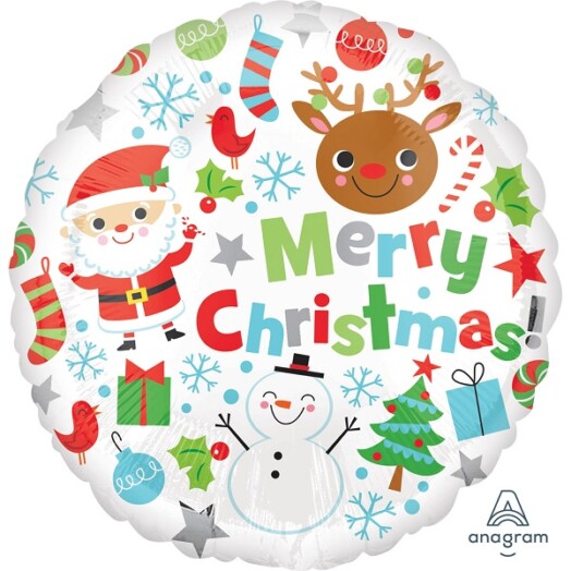 17 Inch Merry Christmas Icons Foil Balloon