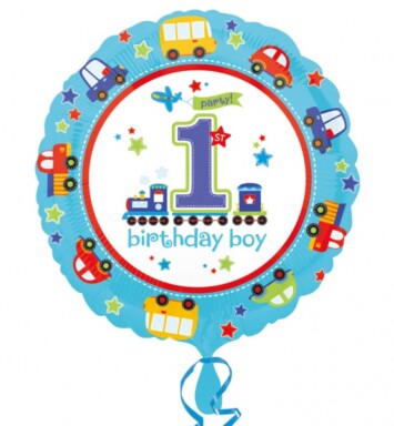 17 Inch All Aboard Birthday Foil Balloon