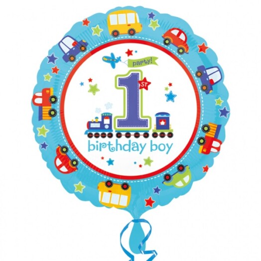17 Inch All Aboard Birthday Foil Balloon