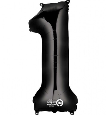 Large Black Number 1 Foil Balloon