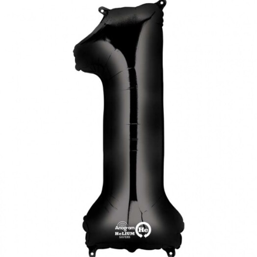 Large Black Number 1 Foil Balloon