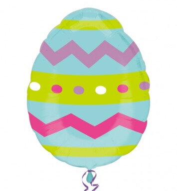 Easter Egg Stripes & Chevrons Junior Shape Foil Balloon