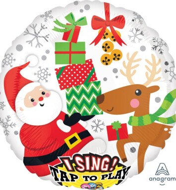 Santa & Reindeer Sing-A-Tune Balloon